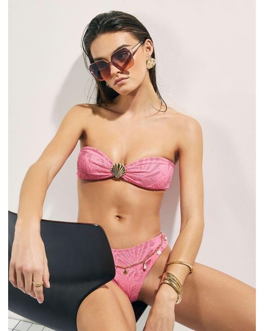 River Island Pink River Island Texture Shell Bikini Set