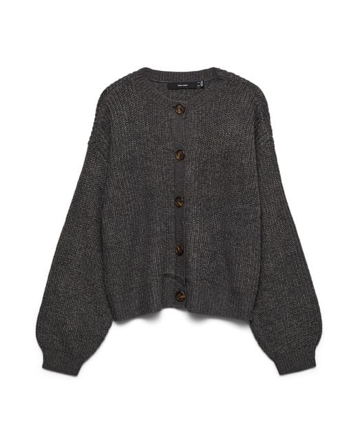 Vero Moda Black Button Down Round Neck Cardigan