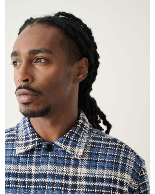 Next Blue Check Shacket for men