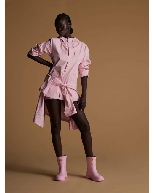 Hunter Pink Izzy Pu Hooded Jacket