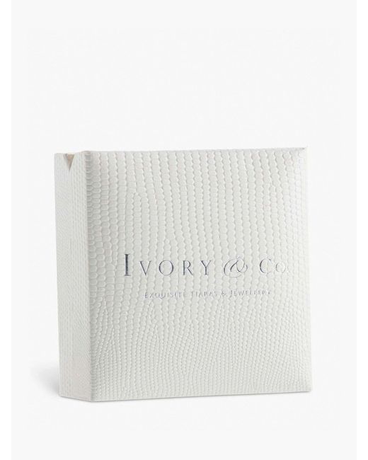 Ivory & Co. White Tone Helsinki Earrings