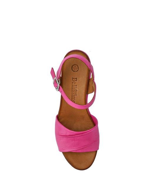Pavers Pink Adjustable Buckle Wedges