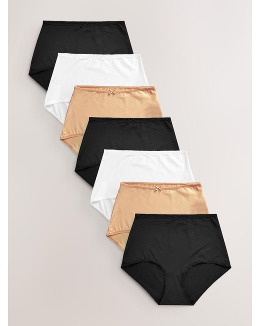 Next Black Full Brief Microfibre Knickers 7 Pack