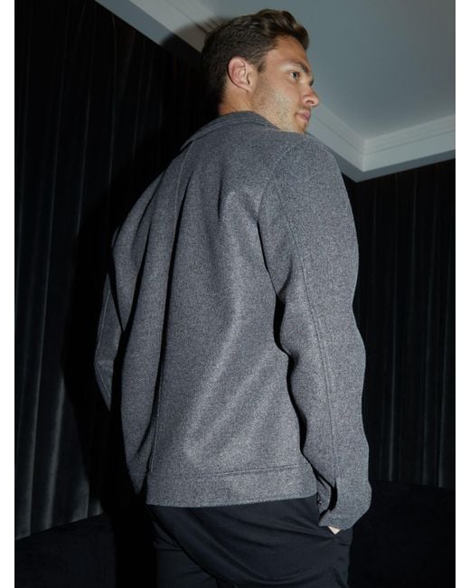 Threadbare Black Brushed Button Up Shacket for men