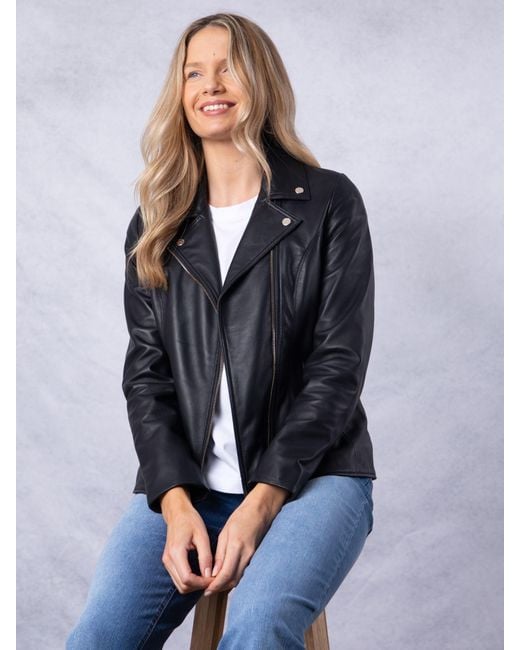 Lakeland Leather Blue Knotts Biker Jacket