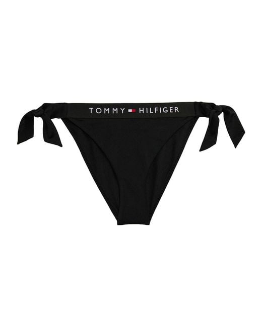 Tommy Hilfiger Black Side Tie Cheeky Bikini Bottoms