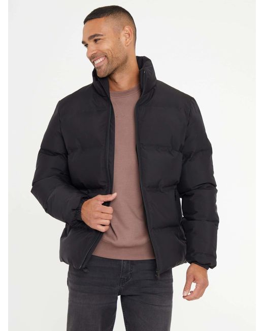 Threadbare Black Funnel Neck Puffer Jacket for men