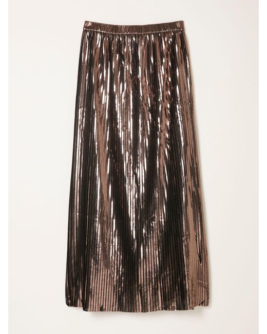 FatFace Brown Fatface Talia Pleated Midi Skirt