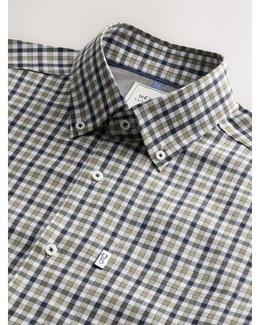 Next White Easy Iron Button Down Short Sleeve Oxford Shirt for men