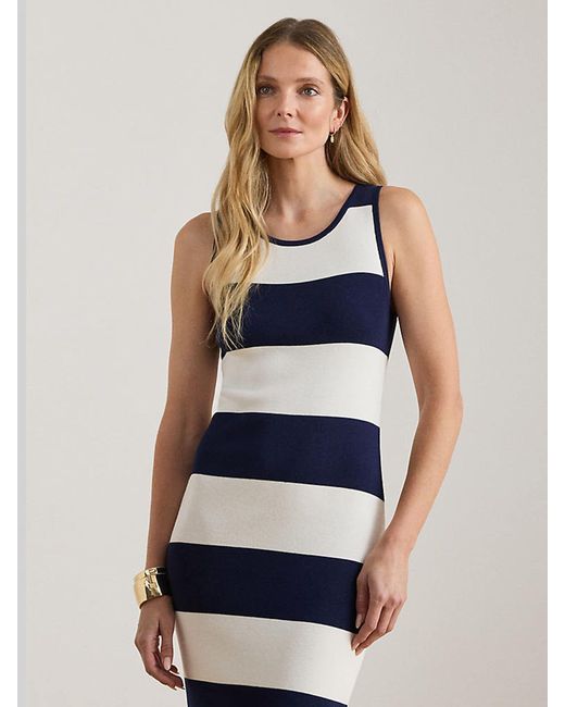 Ralph Lauren Blue Faraz Stripe Knit Dress