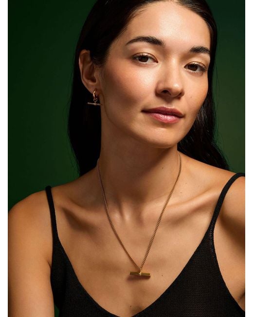 Accessorize White Stainless Steel T-Bar Pendant Necklace