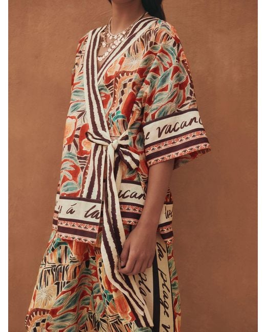 Next Multicolor Sleeved Wrap Summer Top
