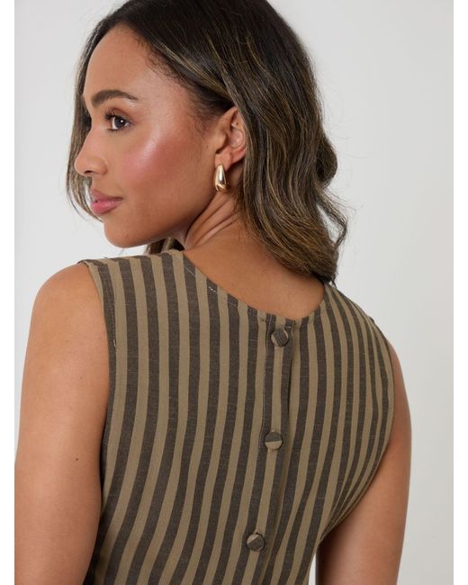 Threadbare Brown Stripe Shell Top