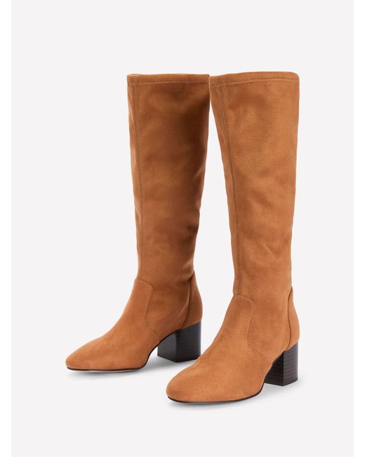 Boden Brown Block Heel Stretch Boots