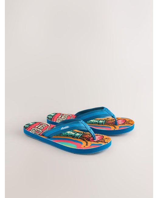 Next Blue Textile Flip Flops for men