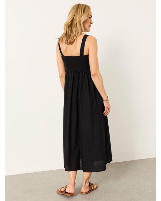 FatFace Black Fatface Petite Gili Embroidered Midi Dress
