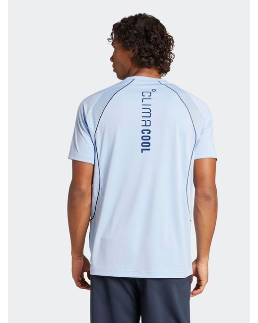 Adidas Blue Tech Apparel Climacool T-Shirt for men