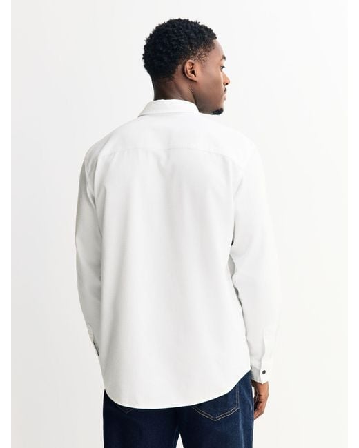 Next White Twin Pocket Western Style Long Sleeve Shirt for men