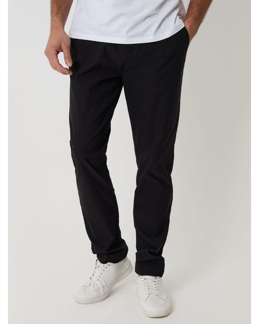 Threadbare Black Technical Stretch Slim Fit Trousers for men