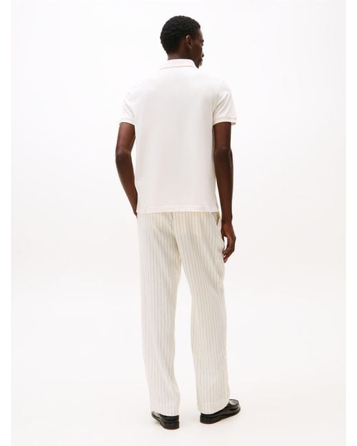 Tommy Hilfiger White 1985 Regular Fit Pique Polo Shirt for men