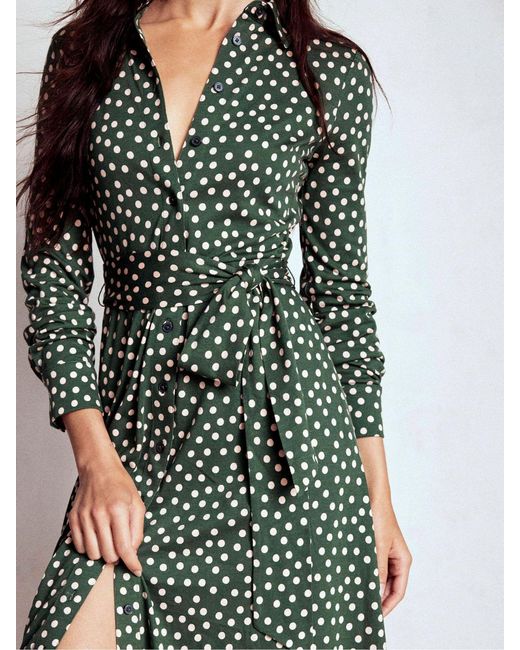 Boden Green Marcia Jersey Shirt Dress