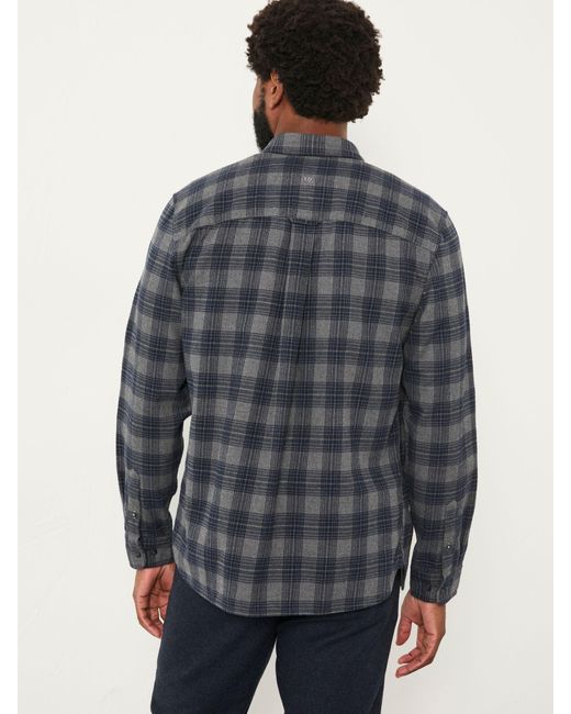 FatFace Blue Fatface Scole Long Sleeve Check Shirt for men