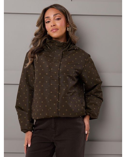 Threadbare Brown Showerproof Funnel Neck Windbreaker