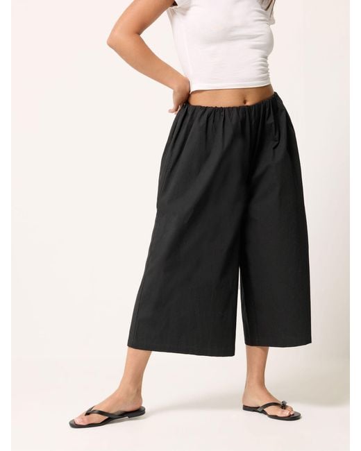 PixieGirl Petite Black Pixiegirl Petite Cotton Poplin Culottes