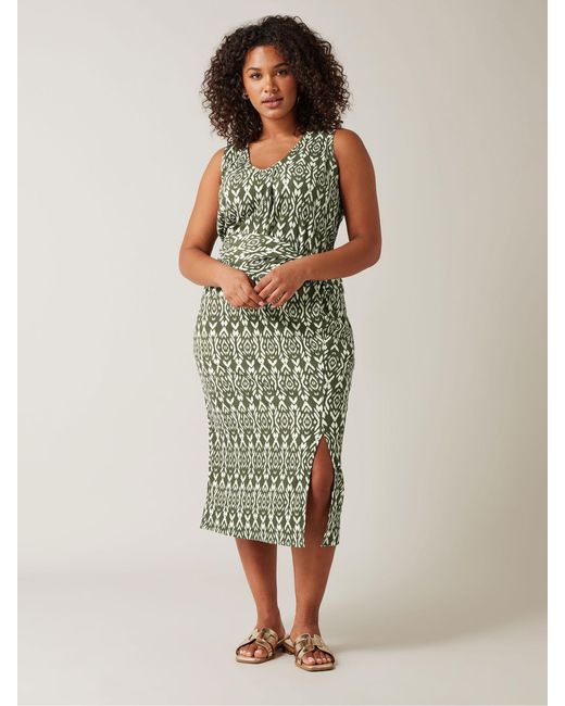 Evans Green Ikat Crinkle Midirock