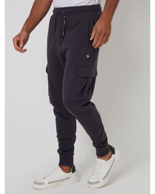 Threadbare Blue Dark Cargo Style Joggers for men