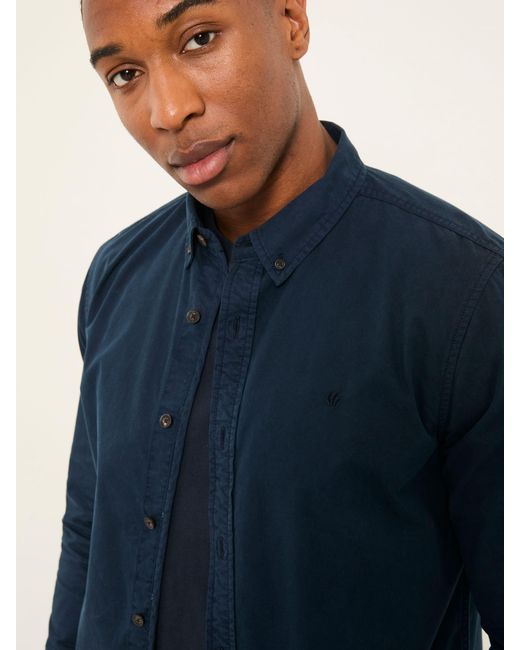 FatFace Blue Fatface Marlow Long Sleeve Plain Shirt for men