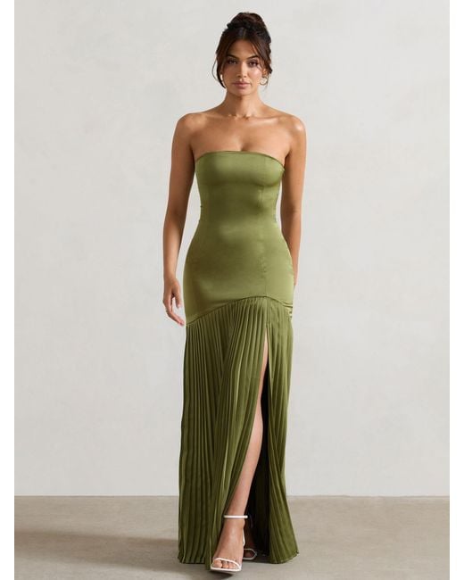club l london green maxi dress Isdelia | Green Asymmetric-Neck Maxi Dress With Cape-Sleeve