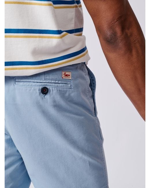 aubi Blue Stamford 100% Cotton Chino Shorts for men