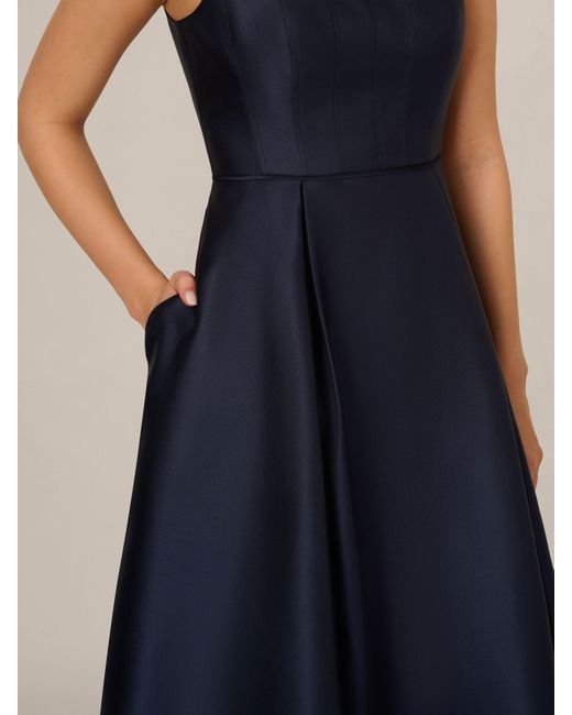 blue dress open back Open-Back Long Satin Prom with Twist Knot back long satin formal Late 70s Early 80s Size-US:20 Style:singlet