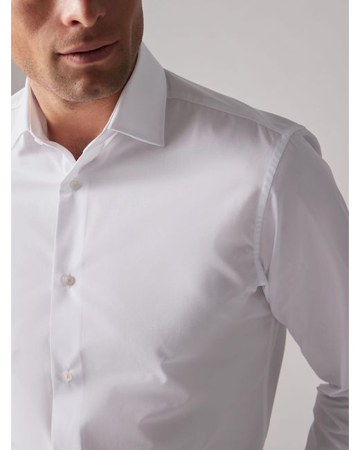 Next White Slim Fit Easy Care Single Cuff Smart Shirts 4 Pack for men