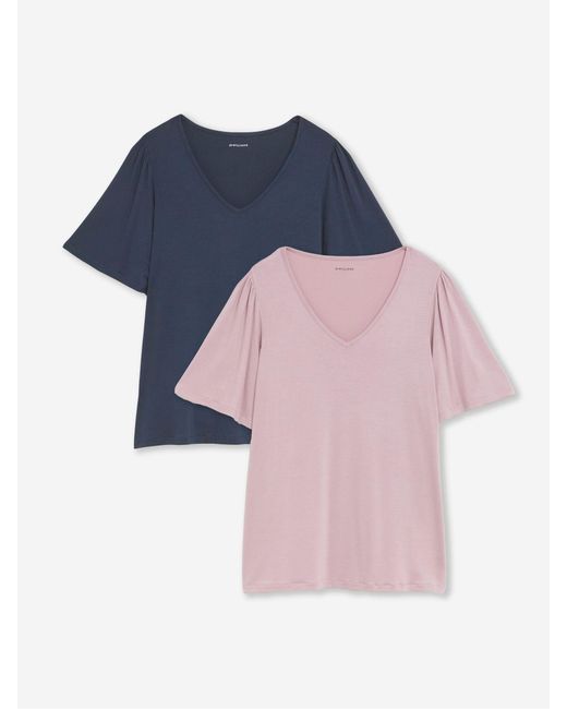 JD Williams Pink V-Neck Angel Sleeve Top 2 Pack