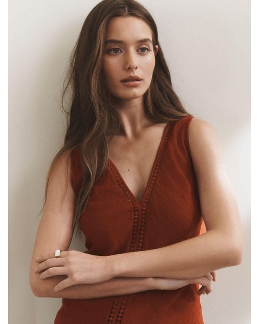 Next Rust Textured V-Neck Cami Top