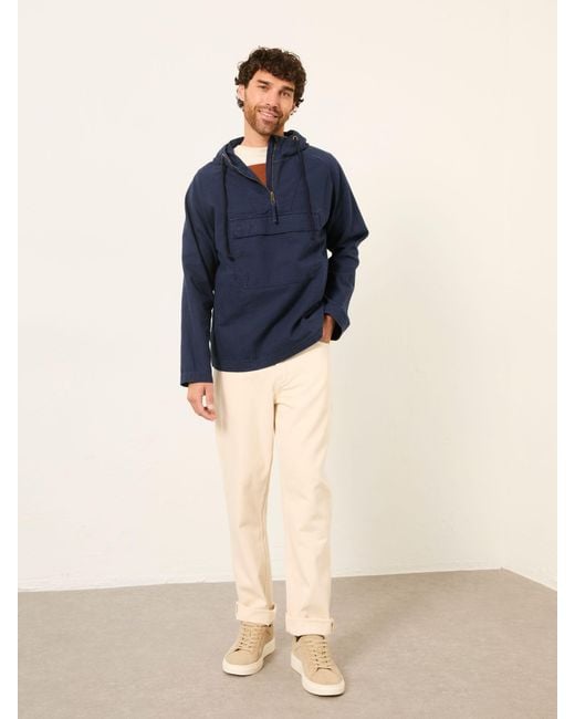 FatFace Blue Fatface Canvas Overhead Smock Jacket for men