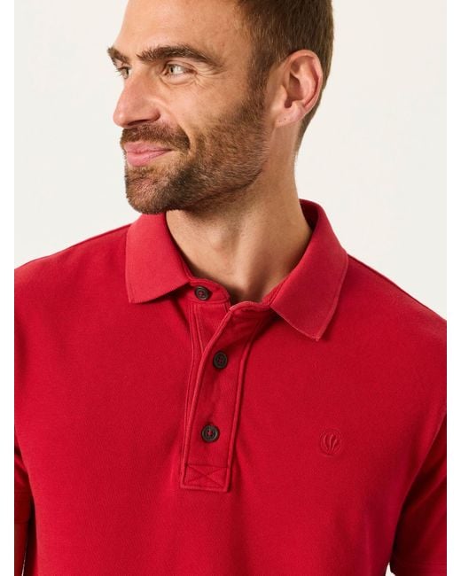 FatFace Red Fatface Short Sleeve Pique Polo Shirt for men