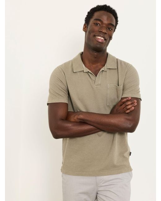 FatFace Natural Fatface Albury Textured Polo Shirts for men