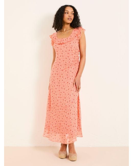 FatFace Pink Fatface Sloane Scoop Neck Printed Dress
