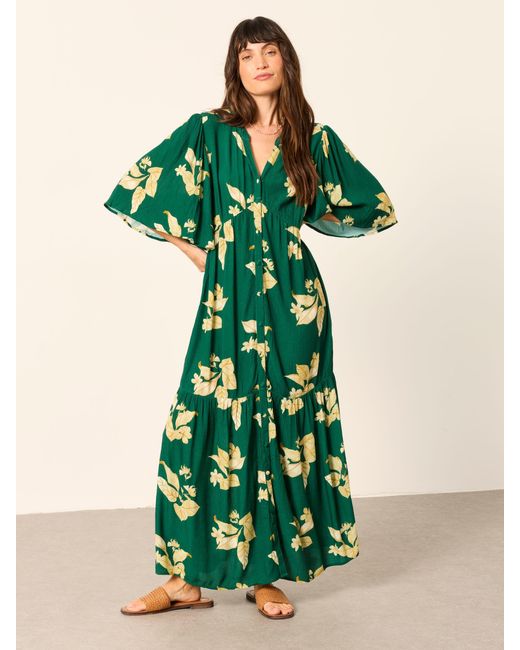 FatFace Green Fatface Paige Regular Midi Dress
