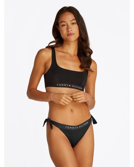 Tommy Hilfiger Black Side Tie Cheeky Bikini Bottoms