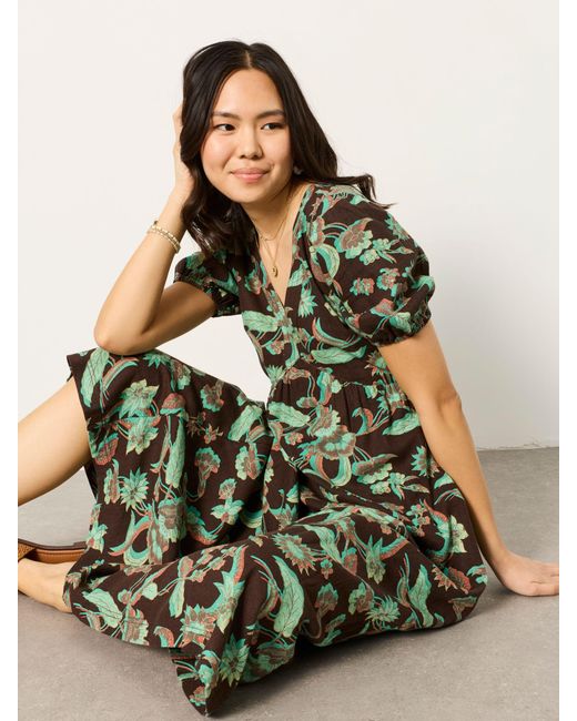 FatFace Green Fatface Regular Midi Dress