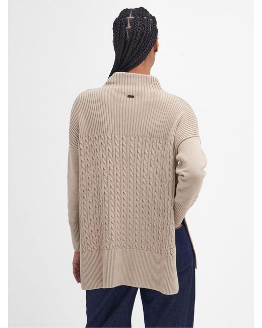 Barbour Natural 100% Baumwollstrick Guernsey Strickpullover Mit Cape
