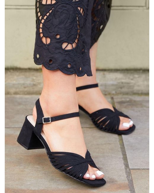 Linzi Black Ivy Sandalen Mit Blockabsatz