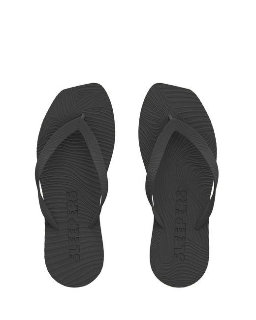 Sleeper Black Tapered Platform Flip Flops