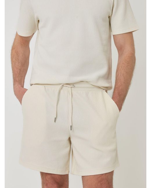 Threadbare Ribbed Shorts in White für Herren