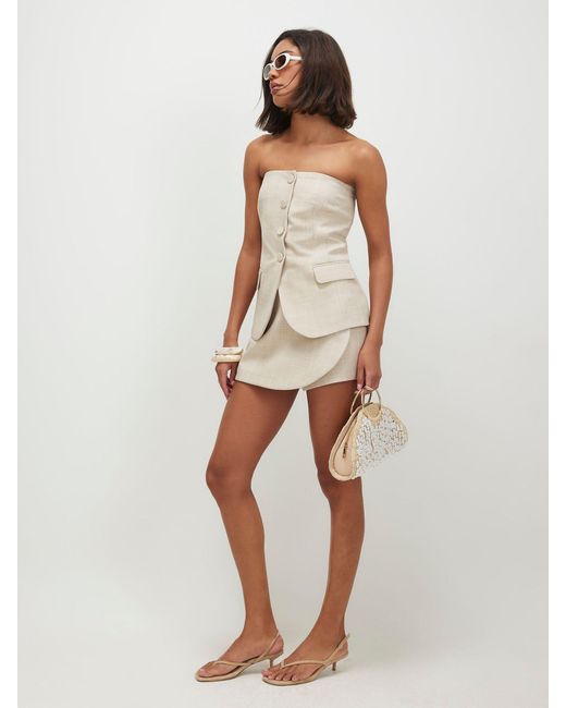 River Island Natural Wrap Front Skort