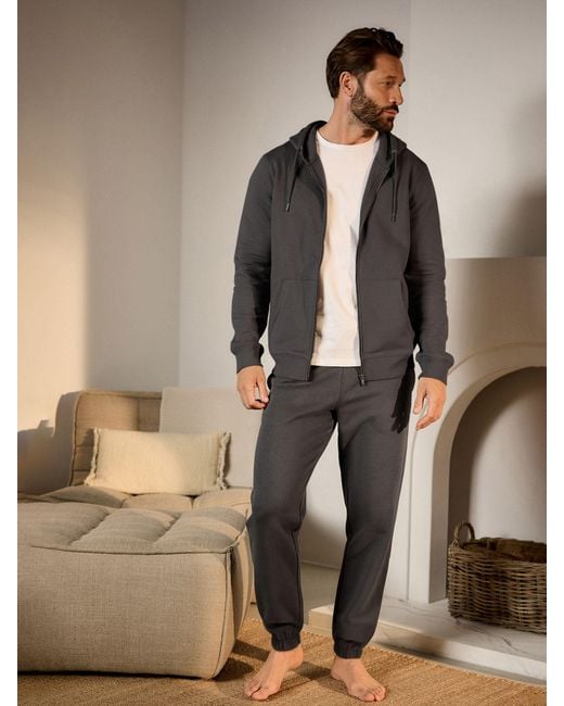 Next Gray Cuffed Regular Fit Brushback Joggers for men